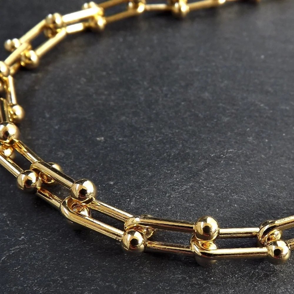 18KGF Gold U Link Necklace - Picture 3 of 5